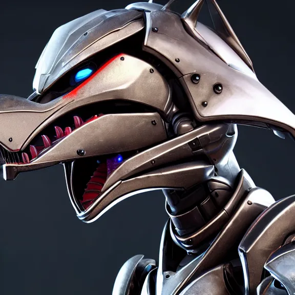 Image similar to close up headshot of a cute beautiful stunning anthropomorphic hot female robot dragon, with sleek silver metal armor, glowing OLED visor, facing the camera, high quality maw open and about to eat your pov, food pov, the open maw being highly detailed and soft, highly detailed digital art, furry art, anthro art, sci fi, warframe art, destiny art, high quality, 3D realistic, dragon mawshot, maw art, pov furry art, dragon maw, furry maw, macro art, dragon art, Furaffinity, Deviantart, Eka's Portal, G6