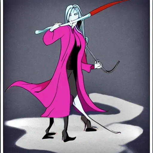 Prompt: female grim reaper