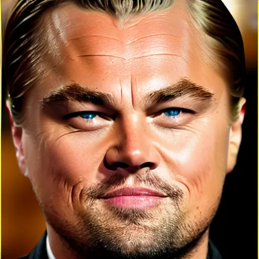 Image similar to leonardo dicaprio's face on a fried duck