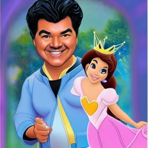 Image similar to george lopez as a disney princess