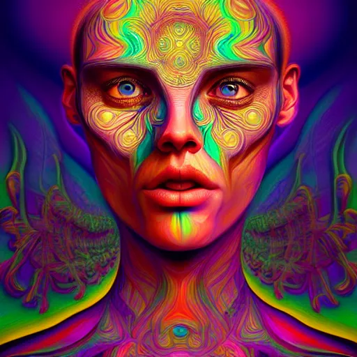 Prompt: An extremely psychedelic portrait of heaven, surreal, LSD, face, detailed, intricate, elegant, lithe, highly detailed, digital painting, artstation, concept art, smooth, sharp focus, illustration