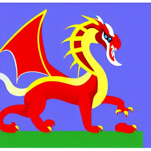 Image similar to vector art of welsh dragon and panda mixed, intercrossed, chimera, welsh flag, adobe illustrator