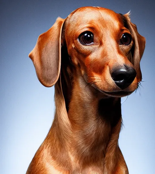 Prompt: owen wilson as a dachshund : : headshot : : studio lighting,