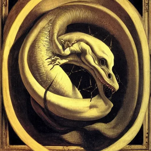 Image similar to ouroboros, by raphael, caravaggio