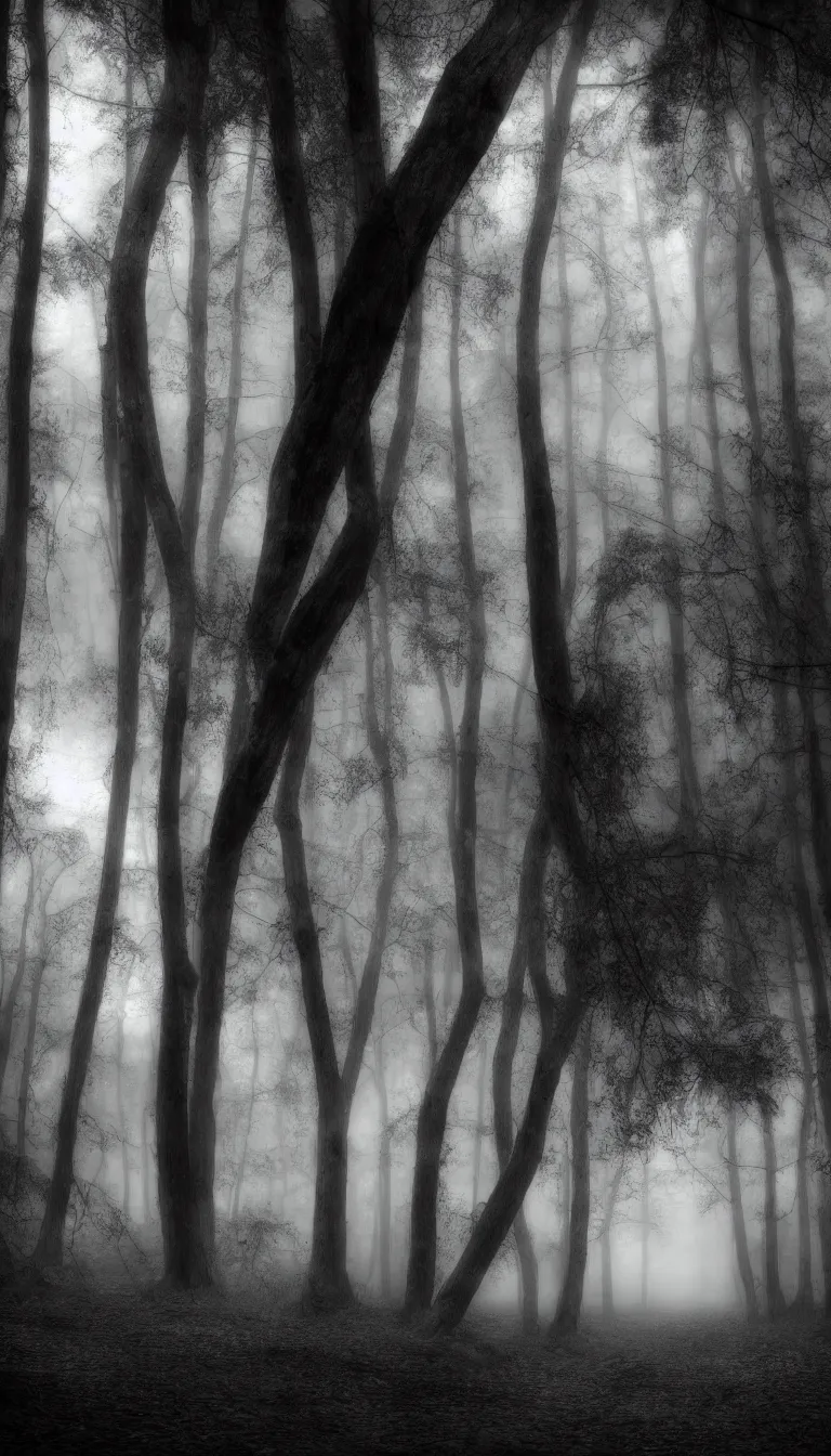 Prompt: ancient forest, empty, black theme, unfocused, hd