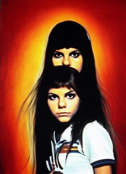 Prompt: 1978 film still from a teen slasher film of Victoria Justice in her school uniform as she is looking at you intensely with seductively disdainful eyes while being consumed by the slimy Octopus God. ultra detailed painting at 16K resolution and epic visuals. epically surreally beautiful image. amazing effect, image looks crazily crisp as far as it's visual fidelity goes, absolutely outstanding. vivid clarity. ultra. iridescent. mind-breaking. mega-beautiful pencil shadowing. beautiful face. Ultra High Definition. process twice.