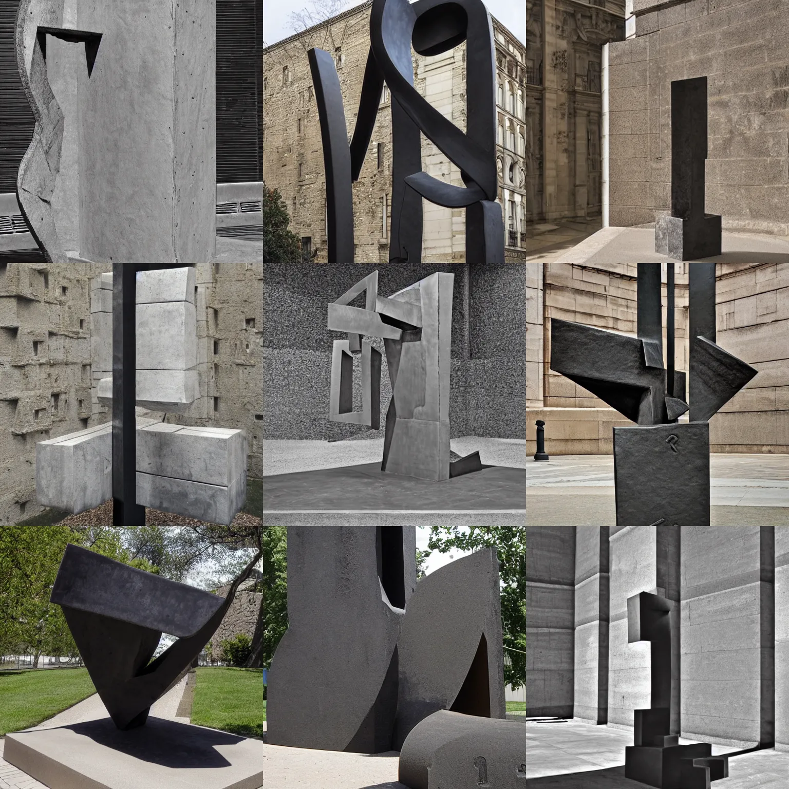 Prompt: The telephone. Award-winning sculpture by Eduardo Chillida and Giovanni Battista Piranesi, made of steel
