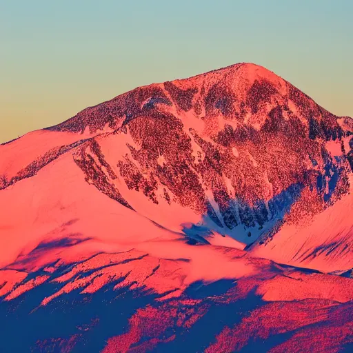 a giant white mountain with a red peak, the sky is | Stable Diffusion ...