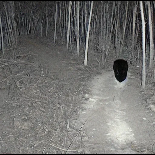 Prompt: nighttime trailcam footage of dr. phil