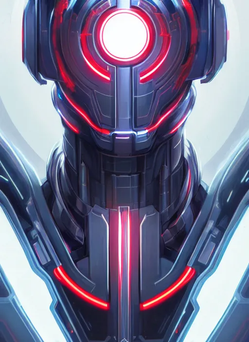 Image similar to symmetry!! portrait of ultron, sci - fi, tech wear, glowing lights!! intricate, elegant, highly detailed, digital painting, artstation, concept art, smooth, sharp focus, illustration, art by artgerm and greg rutkowski and alphonse mucha