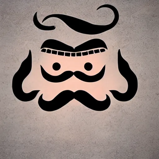 Image similar to mega mustache fire eyes cartoon