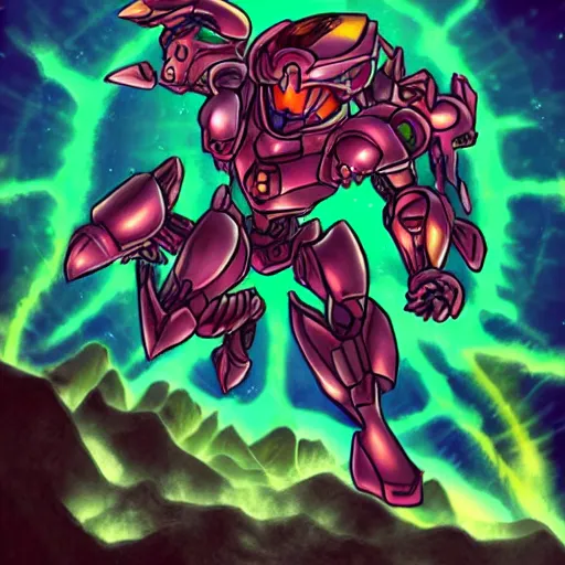 Prompt: metroid ing dark world art