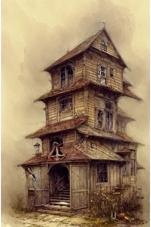 Image similar to (((((a multistory ramshackle Chapel))))) by Jean-Baptiste Monge!!!!!!!!!!!!!!!!!!!!!!!!!!!