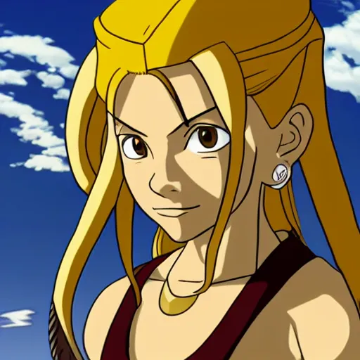 Image similar to lucy heartfilia in avatar the last airbender. digital art highly detailed trending on art startion