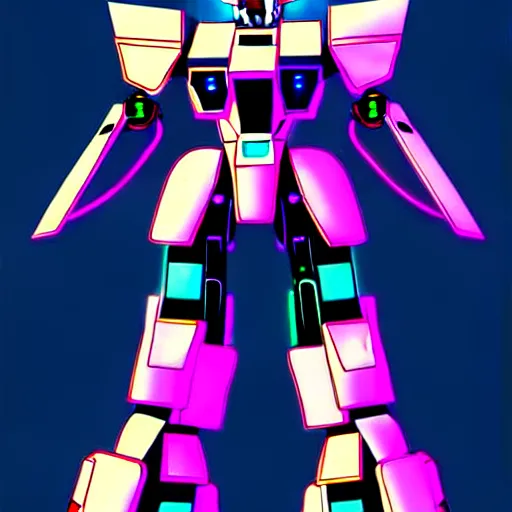 Image similar to digital art of a futuristic cyberpunk gundam robot, highly detailed armor, anime illustration, manga style, chromatic armor