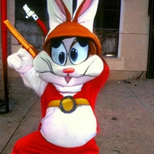 Prompt: bugs bunny dressed like rambo