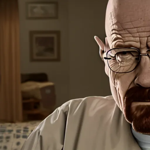 Image similar to a film still of walter white's mother in breaking bad, walter white's mother, realistic, hyperrealistic, ultra realistic, real, real world, highly detailed, very detailed, extremely detailed, intricate details, 8 k resolution, hd quality, film still