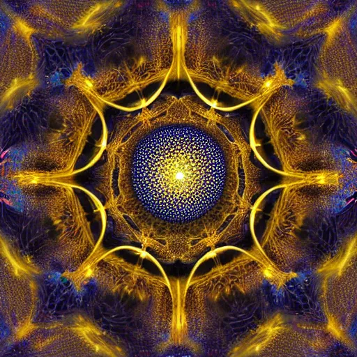 Image similar to golden fractals that reveal the soul