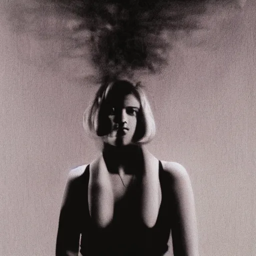 Image similar to depressed girl portrait, by david lynch