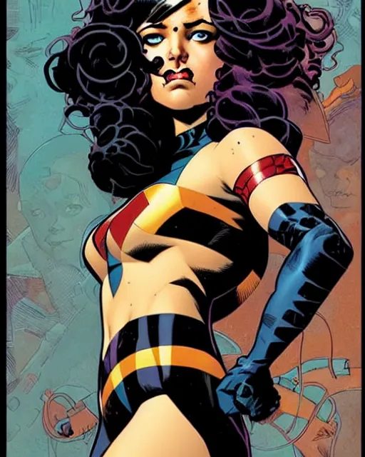 Prompt: mike mignola and sandra chevrier comic cover art, full body cute young lady, symmetrical eyes, bangs, rim lighting, vivid colors