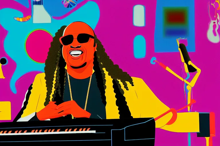 Image similar to still frame of stevie wonder in barbie, by Jaap Buitendijk