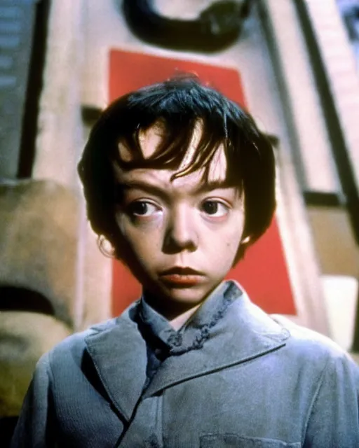 Prompt: color photo of young actor bud cort, from harold and maude, as tetsuo in american live action remake of akira, neo - tokyo, post apocalyptic, telekinesis, mutant psychic children, in the style of alex proyas, ridley scott, katsuhiro otomo