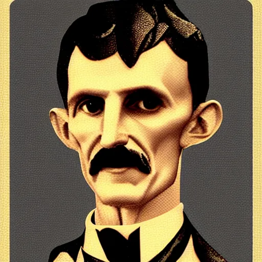 Image similar to Nikola Tesla as a fall guys character