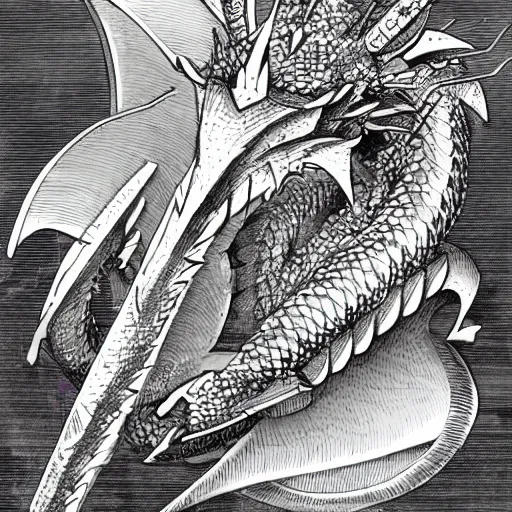 Image similar to a dragon made of swords