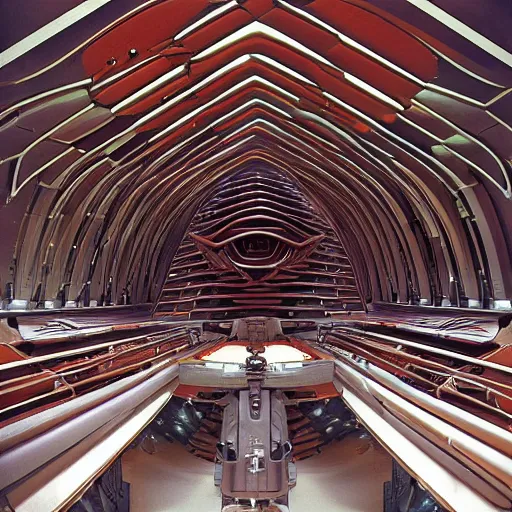 Image similar to futuristic space lab, extreme detail, awe inspiring, by frank lloyd wright