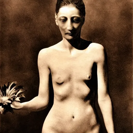 Prompt: flower, woman, photo, photography, salvador dali