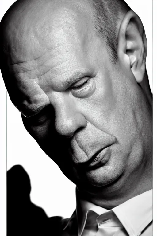 Prompt: studio portrait of man that looks excactly like homer simpson, lookalike, as if homer simpson came to life, soft light, black background, fine details, close - up, award winning photo by kenneth willardt