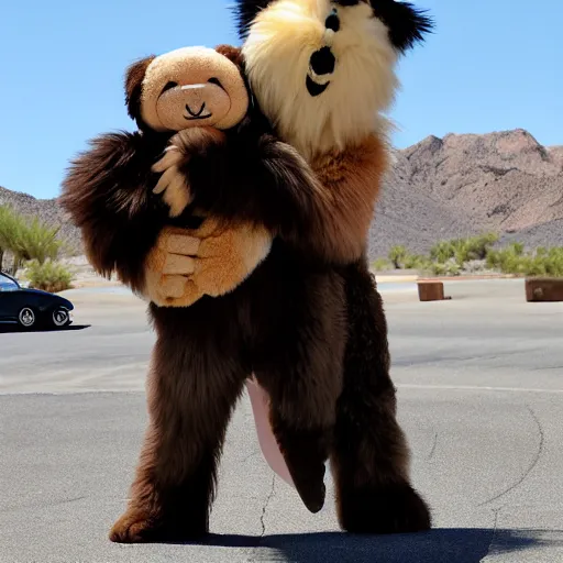 Image similar to LAS VEGAS, NV JUNE 7 2024: Fluffy gigantic adorable creature demands a hug.