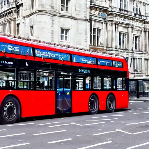 Prompt: chrome london bus