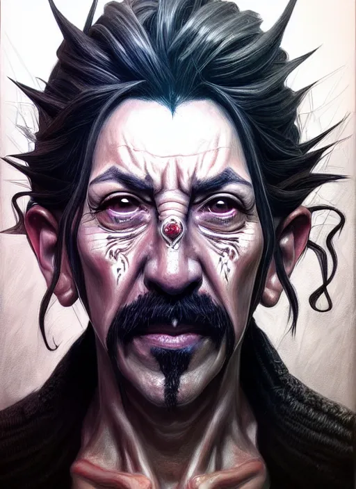 Image similar to a portrait of dani trejo an ultrafine detailed painting, detailed painting, detailed eyes!!, final fantasy octopath traveler lovecraft ghibly