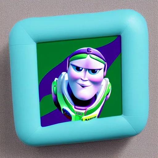 Image similar to buzz lightyear squishmallow, realistic