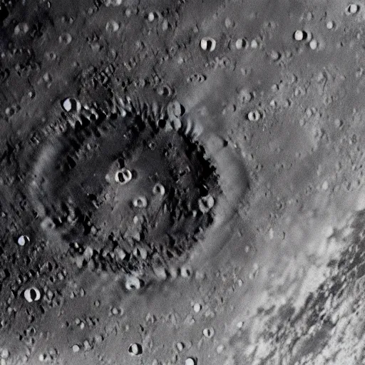 Image similar to bitcoin to the moon. a crater in background. ap photograph 1 9 8 5