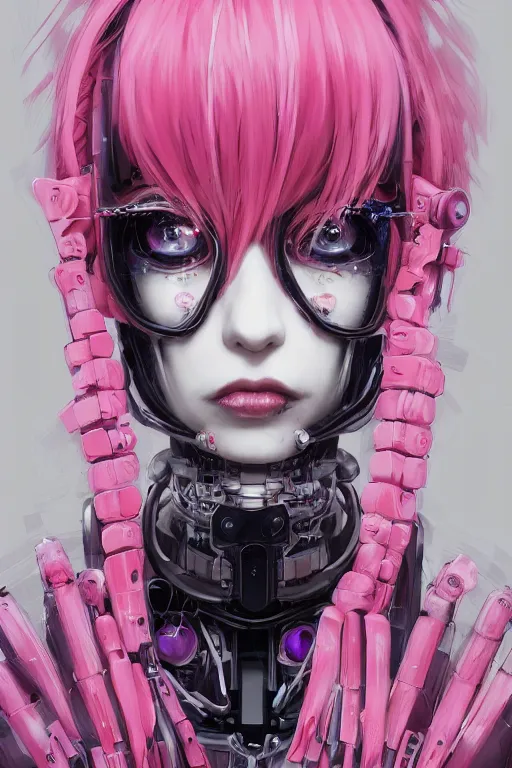 Prompt: by kyoto animation, very creepy cyber clown robot girl pink hair, tears from the eyes, wearing cyberpunk intricate streetwear, beautiful, detailed portrait, intricate complexity, ilya kuvshinov, cell shaded, 4 k, concept art, by wlop, ilya kuvshinov, greg rutkowski, sharp focus, volumetric lighting, cinematic lighting