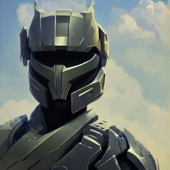 Image similar to LeBron James wearing Forerunner armor from Halo, countryside, calm, fantasy character portrait, dynamic pose, above view, sunny day, thunder clouds in the sky, artwork by Jeremy Lipkin and Giuseppe Dangelico Pino and Michael Garmash and Rob Rey and Greg Manchess and Huang Guangjian, very coherent asymmetrical artwork, sharp edges, perfect face, simple form, 100mm