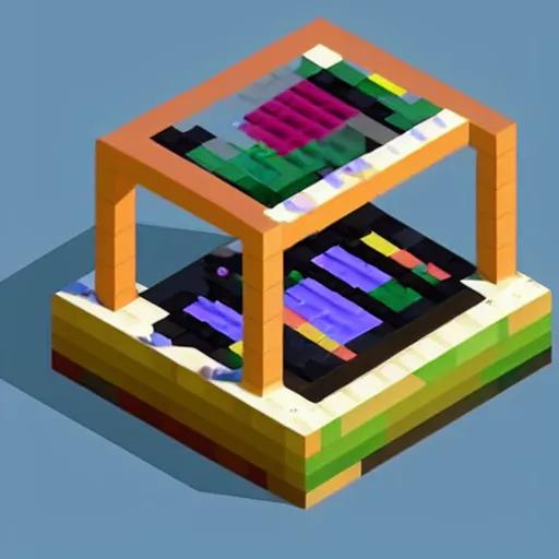 Prompt: isometric 3 d printer pixelated from a video game