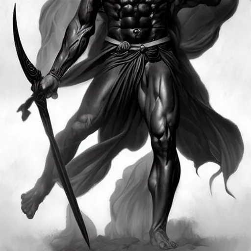 Prompt: Ancient Greek God of Death, dark art, by Artgerm, Frank Frazetta