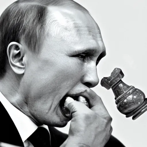 Image similar to putin eating chess piece