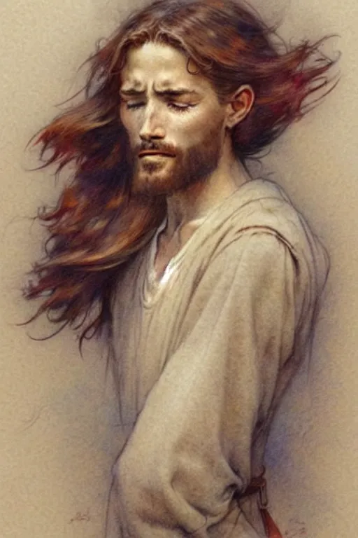 Image similar to (((((1950s jesus . muted colors.))))) by Jean-Baptiste Monge !!!!!!!!!!!!!!!!!!!!!!!!!!!