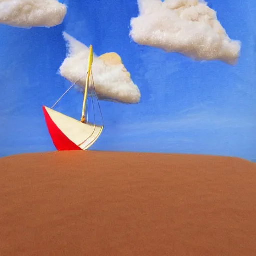 Image similar to graham cracker sailboat floats in a sea of hot chocolate, marshmallow cloud in sky above, abstract environment, award winning art, epic dreamlike fantasy landscape, ultra realistic,