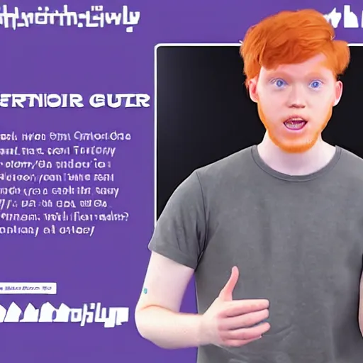 Image similar to A philosophical ginger boy streams on twitch,