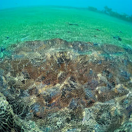 Prompt: 250 eels in the ocean, underwater photography