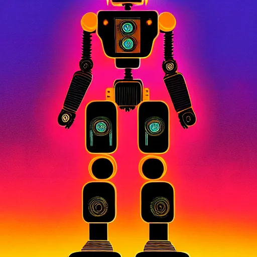 Image similar to a full body character design angus mckie tim doyle, laurie greasley. fiery flaming grungy industrial faceless humanoid anatomical mech robot heroic!! fire!! bold outline sharp edges. ultra clear detailed. 8 k. elegant, neon colors, dynamic angle, intricate complexity, epic composition, symmetry, cinematic lighting masterpiece