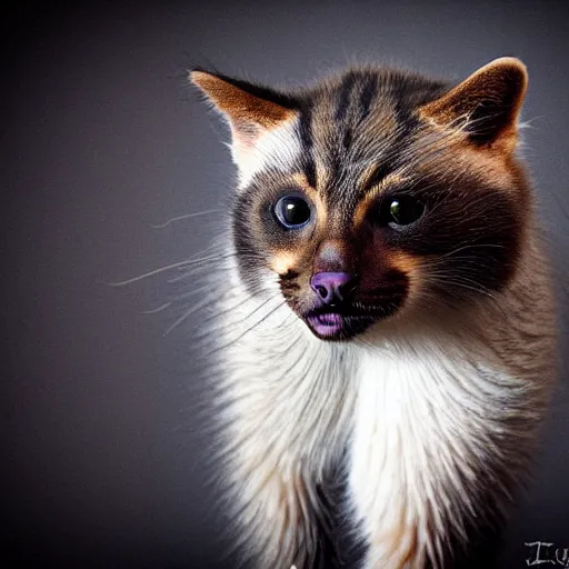 Image similar to a feline honeybadger - cat - hybrid, animal photography