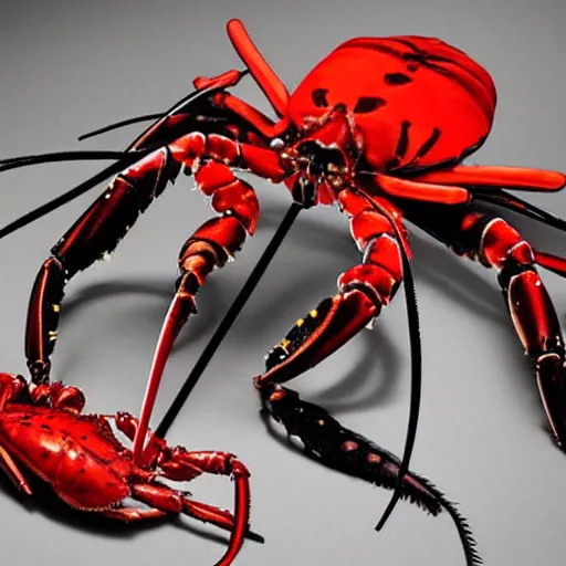 Image similar to cross between a lobster and a mobster, a lobster lobster, mafia lobster