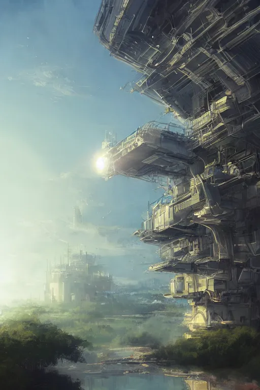 Prompt: nuclear fusion powering a city of the future, elegant, volumetric lighting, digital painting, highly detailed, artstation, sharp focus, sunny day, utopia, open space, illustration, concept art, ruan jia, steve mccurry, ivan shishkin, studio ghibli