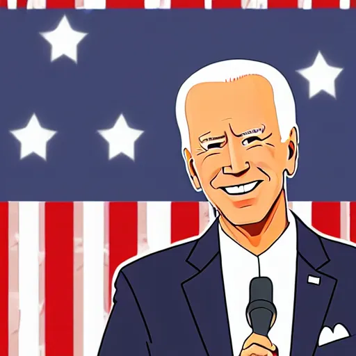 Prompt: joe Biden, anime